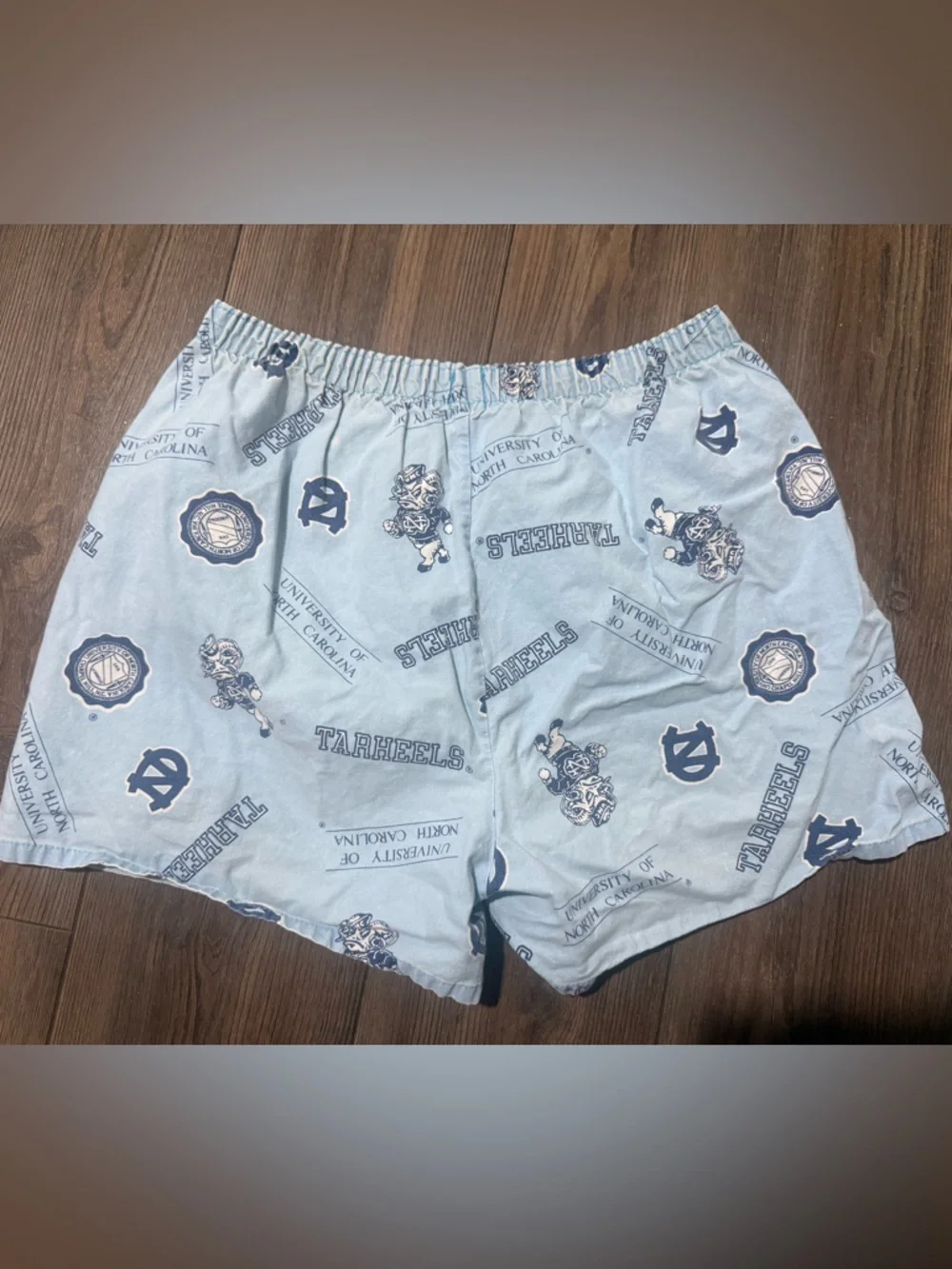 Vintage 70s UNC Tar Heels All Over Print Boxer Shorts USA Made Men’s Large RARE